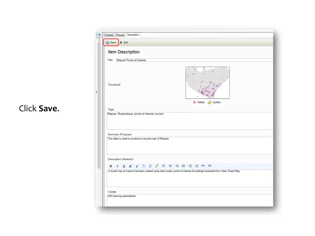 click save