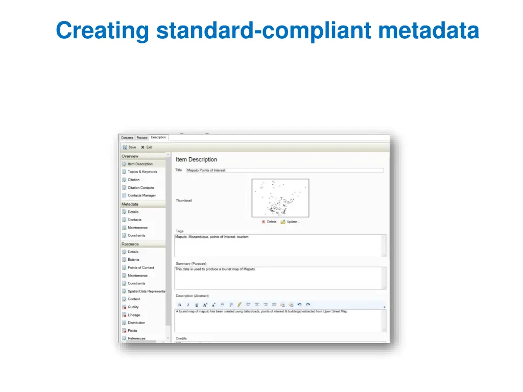creating standard compliant metadata 1