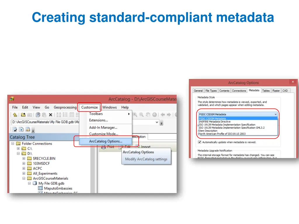 creating standard compliant metadata