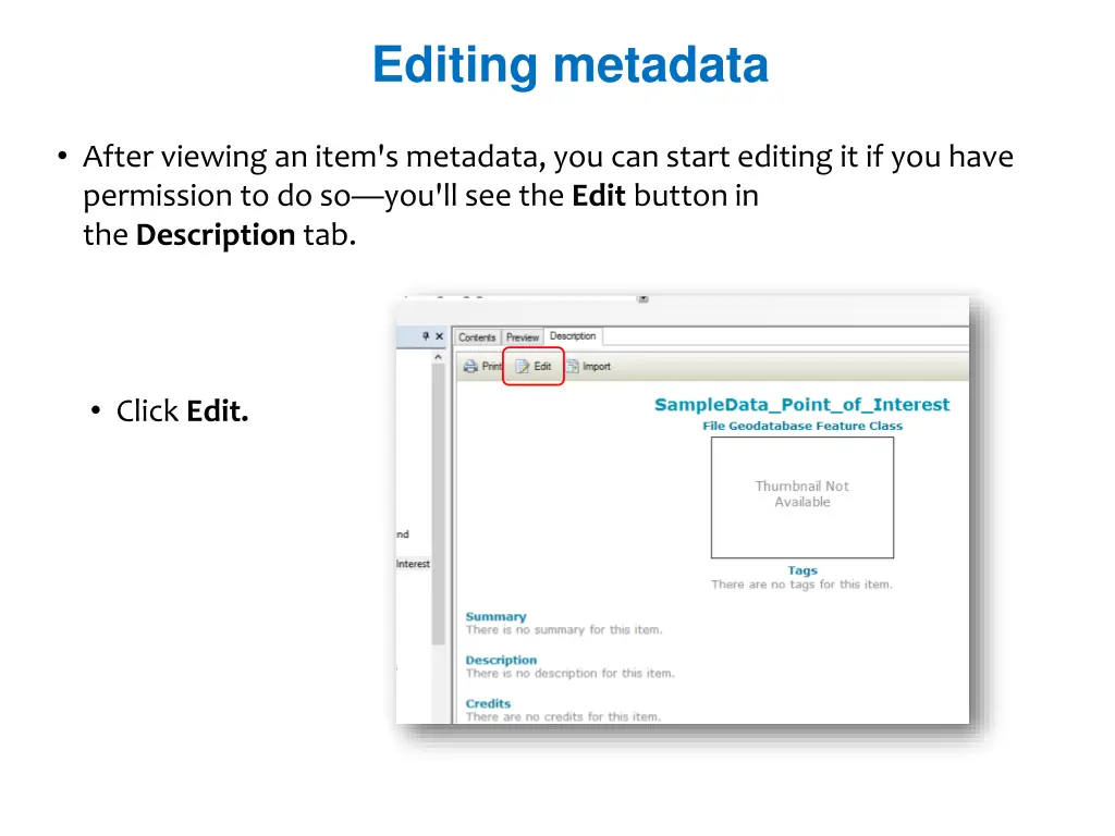 editing metadata
