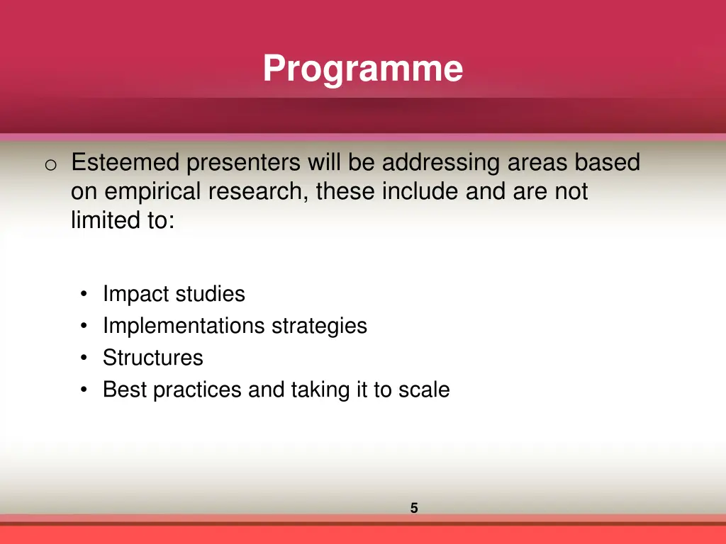 programme