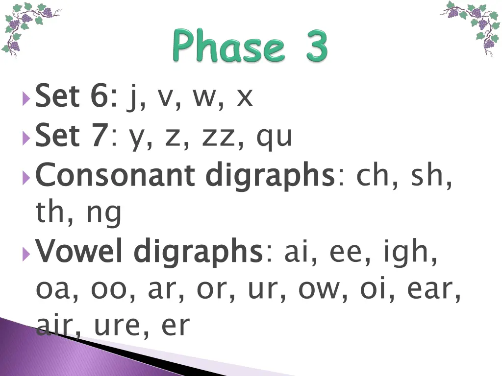 set 6 set 7 consonant digraphs th ng vowel