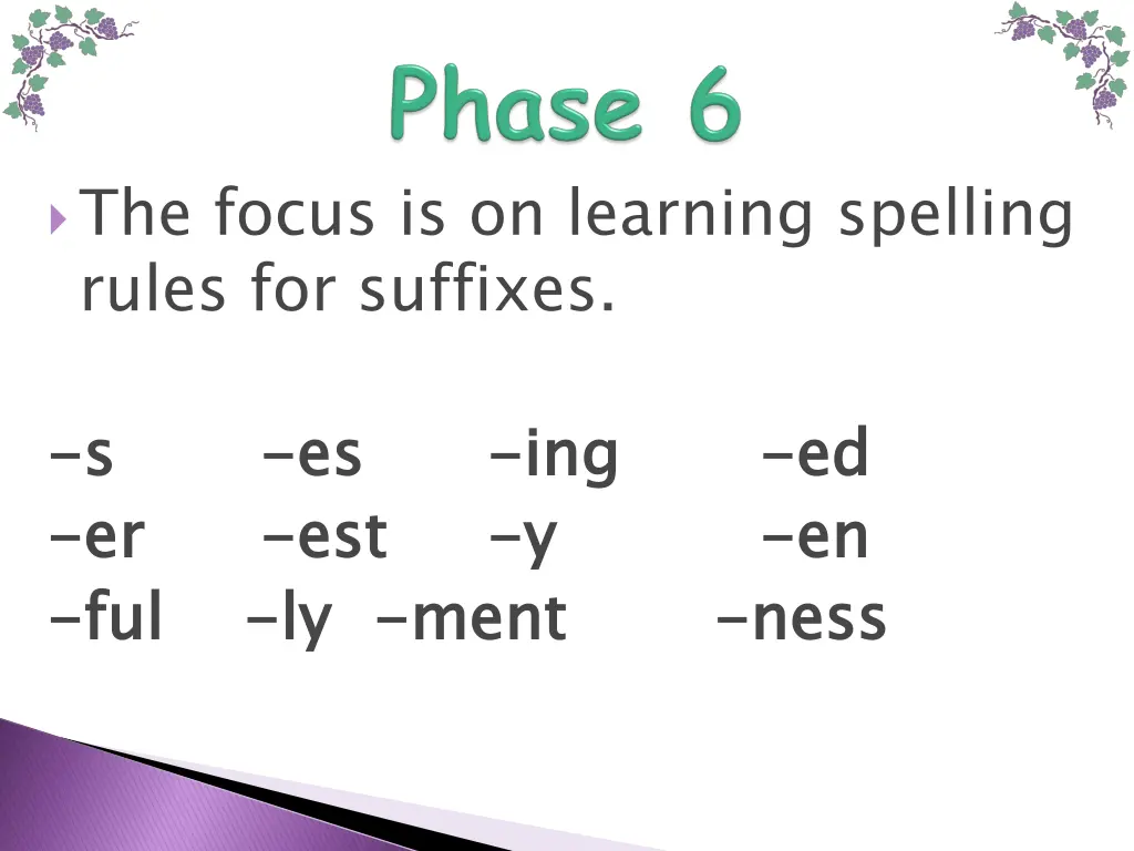 the focus is on learning spelling rules