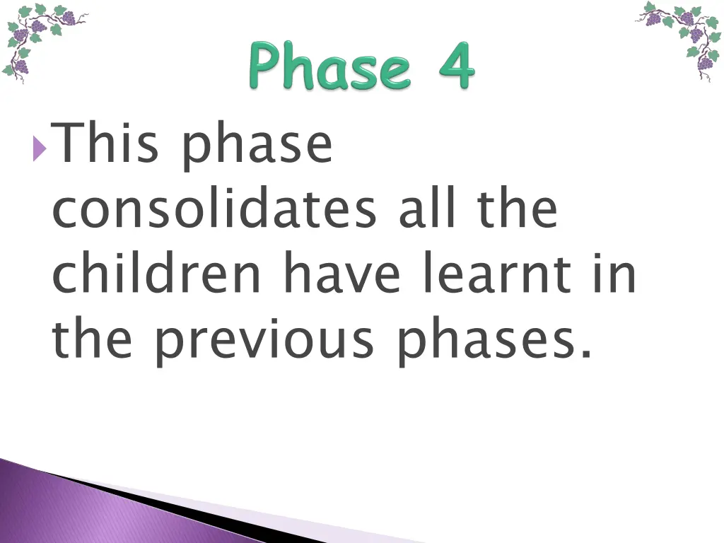 this phase consolidates all the children have