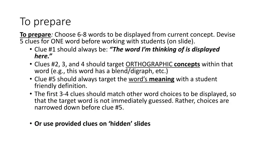 to prepare to prepare choose 6 8 words