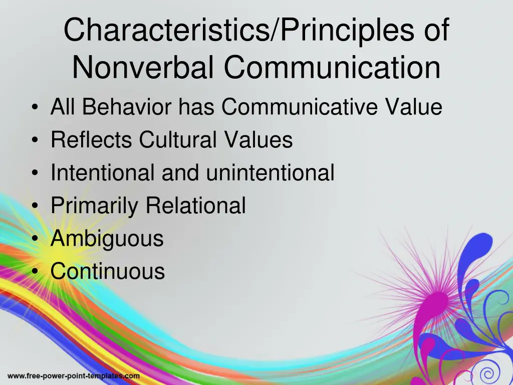 characteristics principles of nonverbal