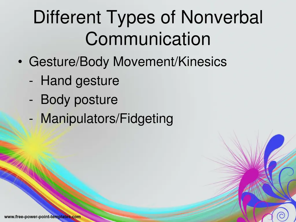 different types of nonverbal communication