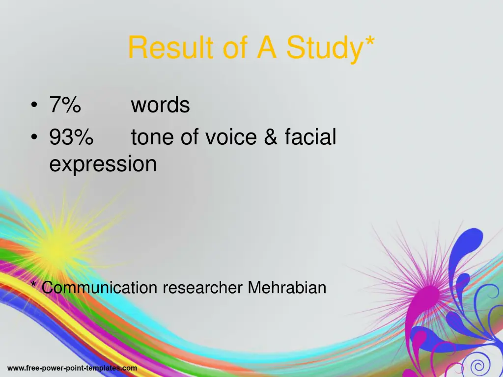 result of a study