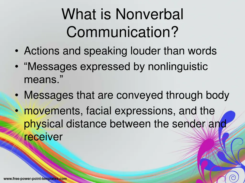 what is nonverbal communication actions
