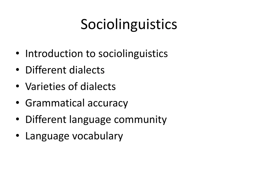 sociolinguistics 1