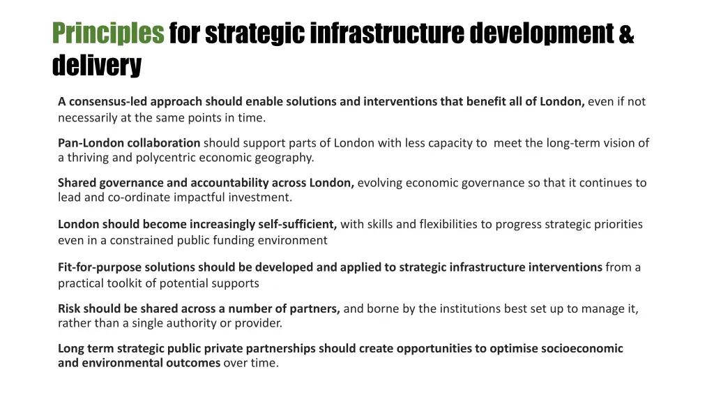 principles for strategic infrastructure