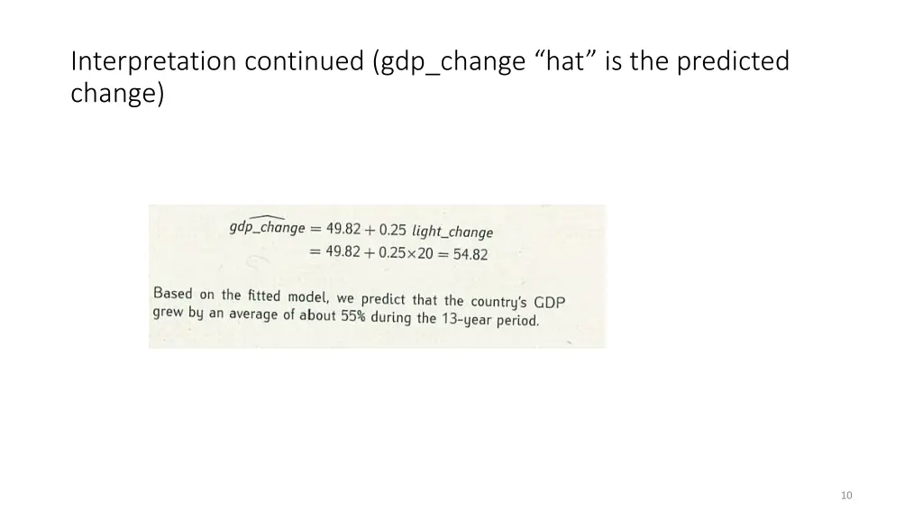 interpretation continued gdp change