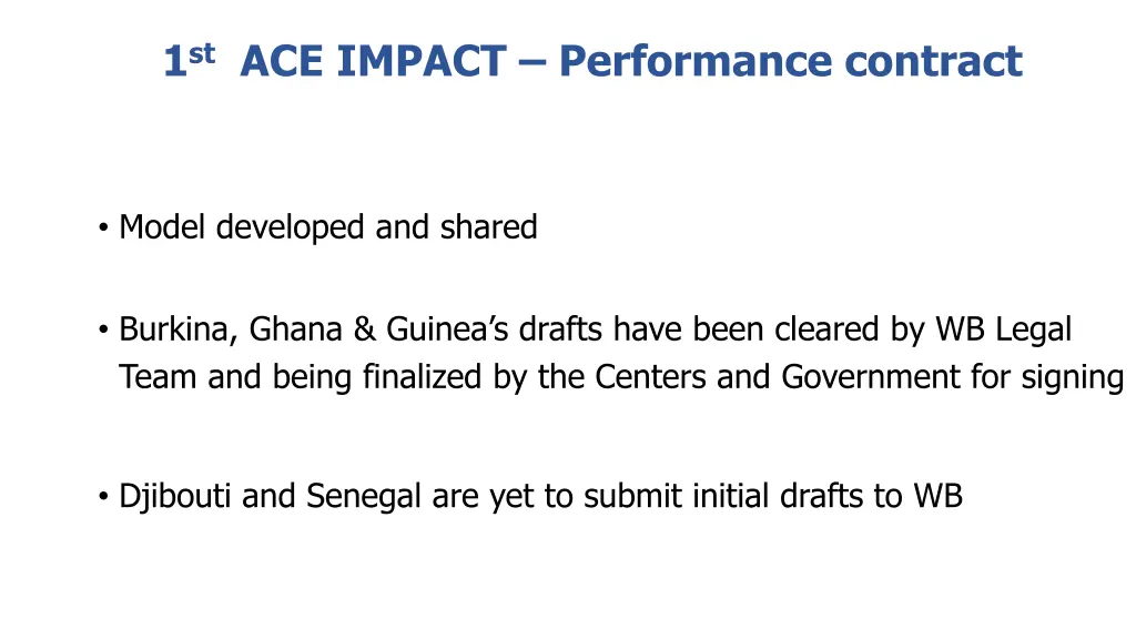 1 st ace impact performance contract
