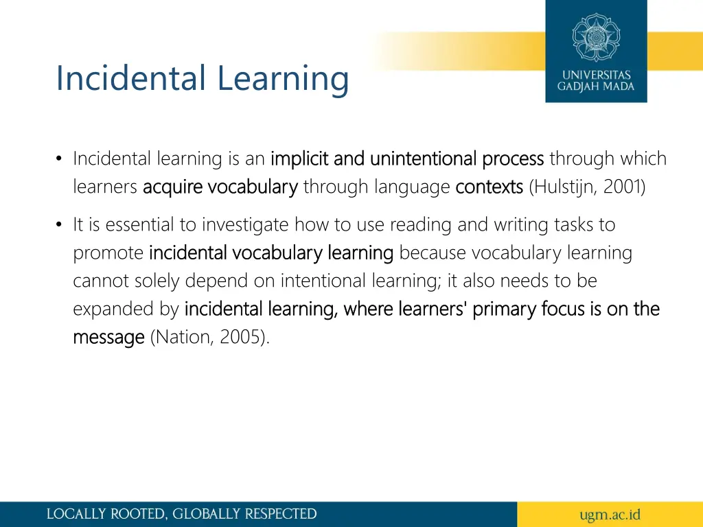incidental learning