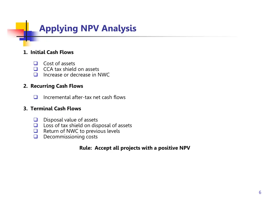 applying npv analysis 1