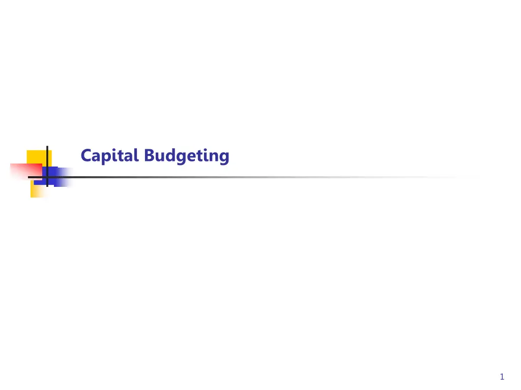 capital budgeting