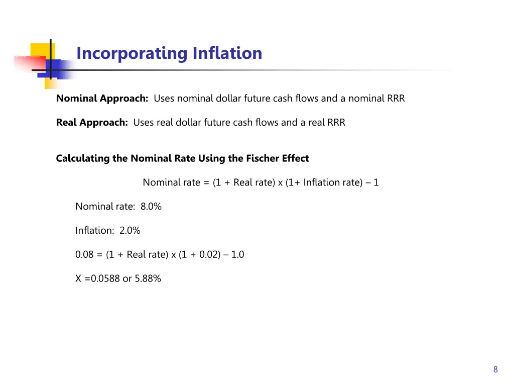 incorporating inflation