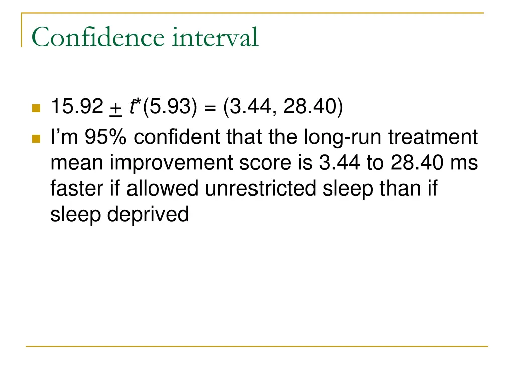 confidence interval