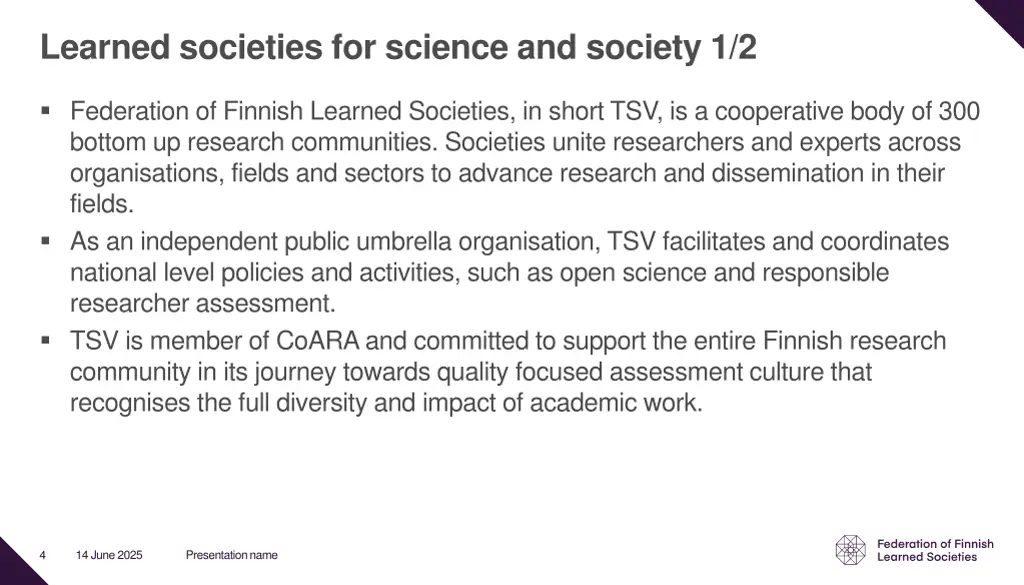 learned societies for science and society 1 2