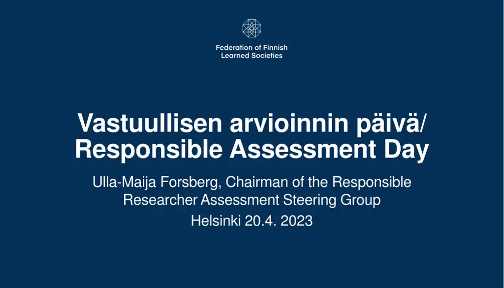 vastuullisen arvioinnin p iv responsible