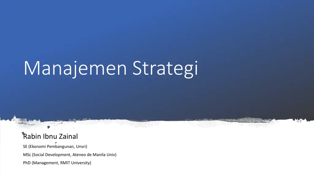 manajemen strategi