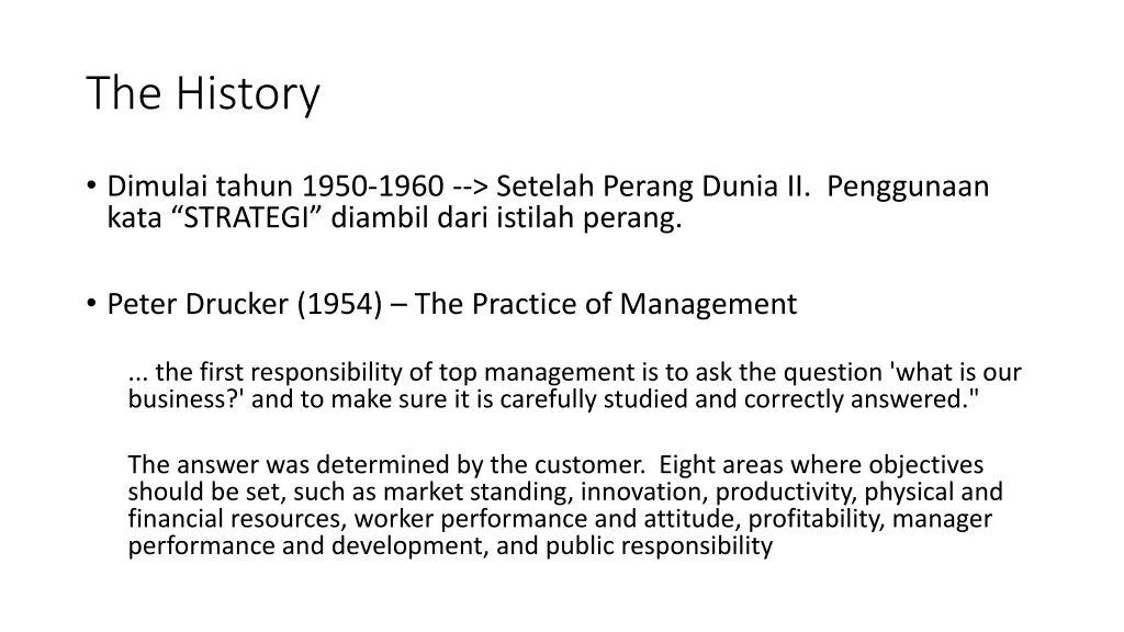 the history