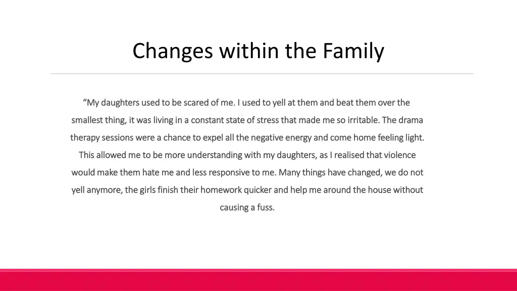 changes within the family