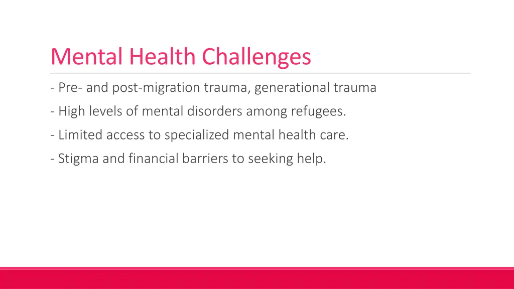 mental health challenges