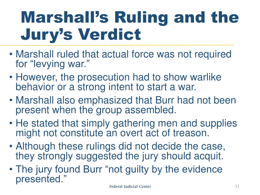 marshall s ruling and the jury s verdict