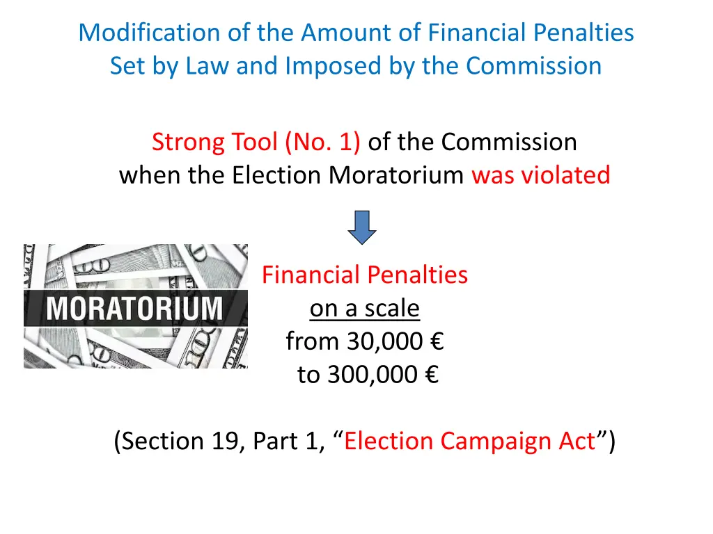 modification of the amount of financial penalties