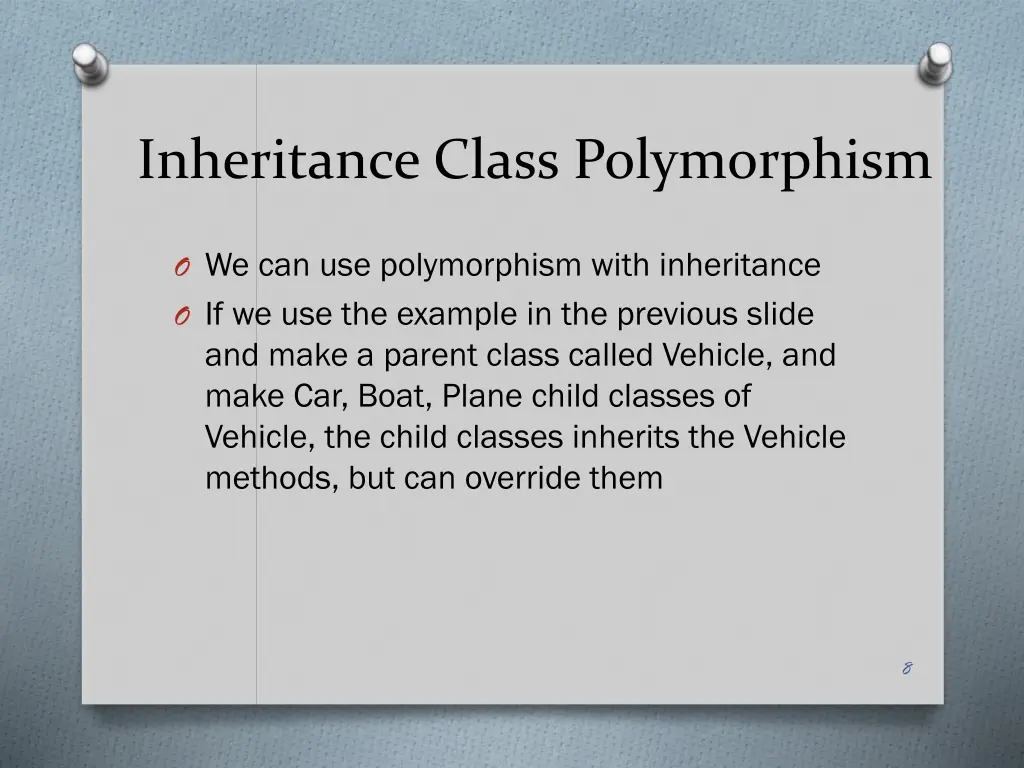 inheritance class polymorphism