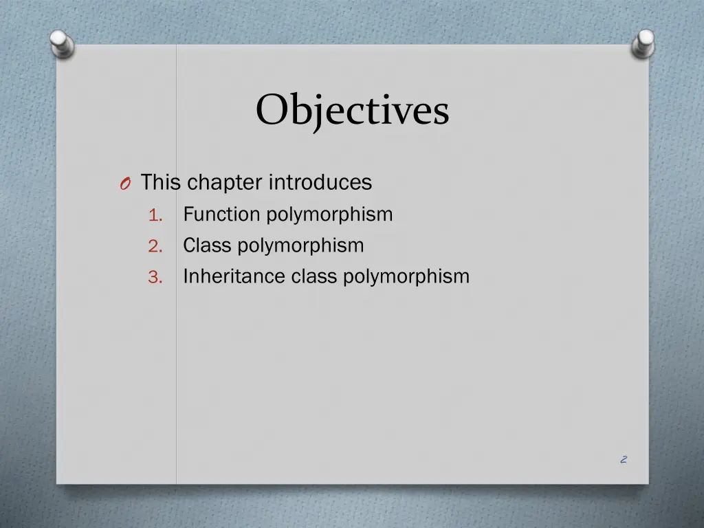 objectives