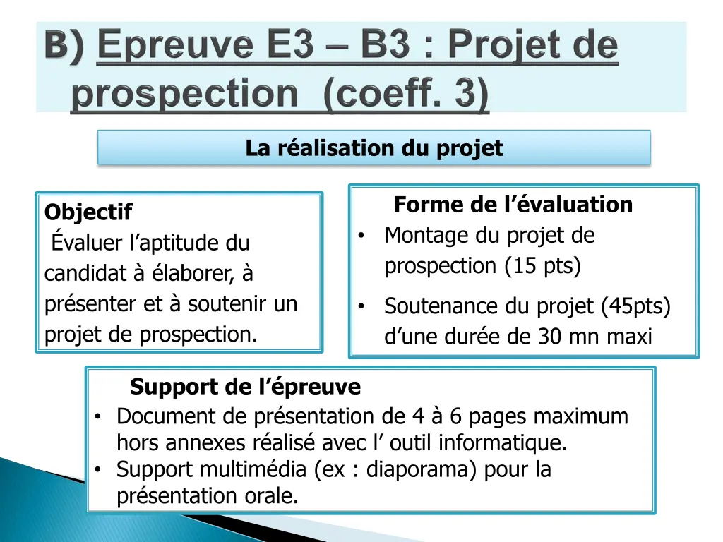 la r alisation du projet