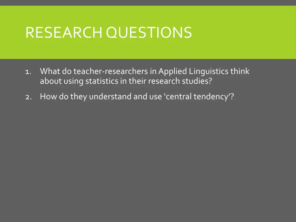 research questions