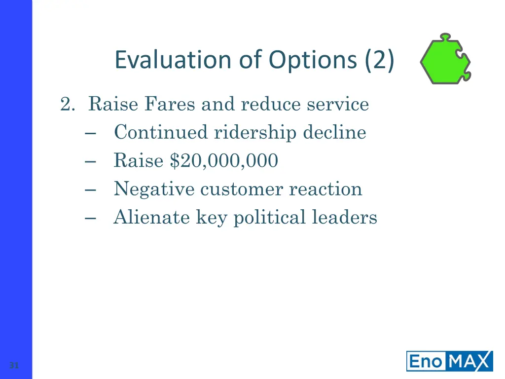 evaluation of options 2