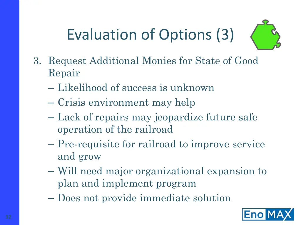 evaluation of options 3