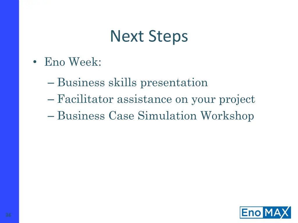 next steps