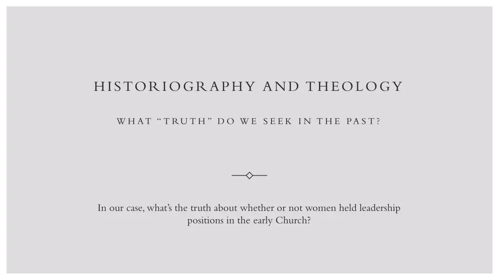 historiography and theology