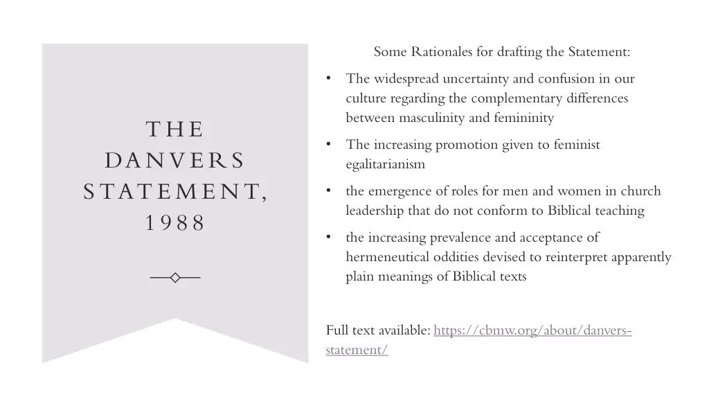 some rationales for drafting the statement
