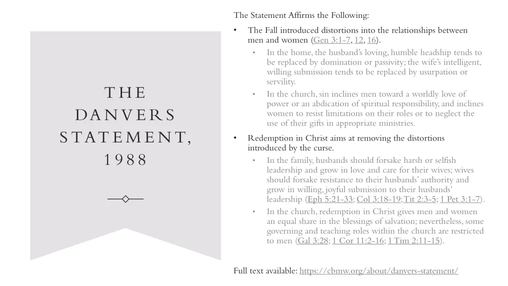 the statement affirms the following