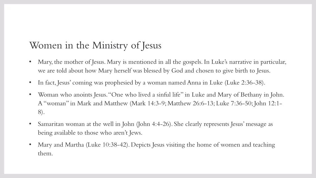 women in the ministry of jesus