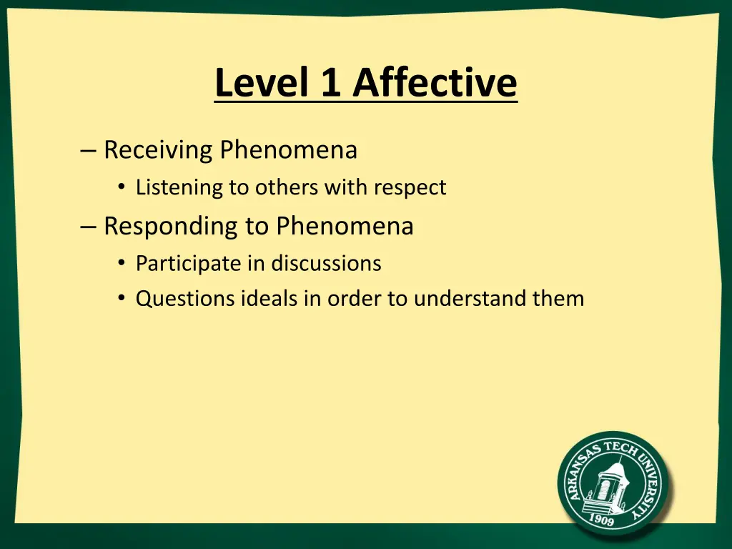level 1 affective