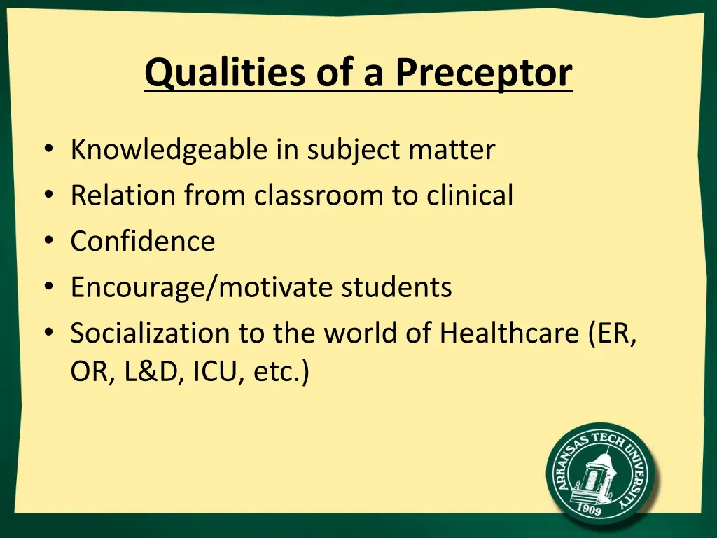 qualities of a preceptor