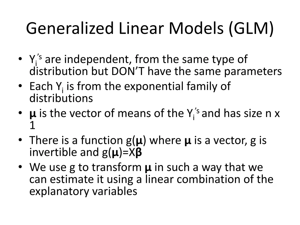 generalized linear models glm