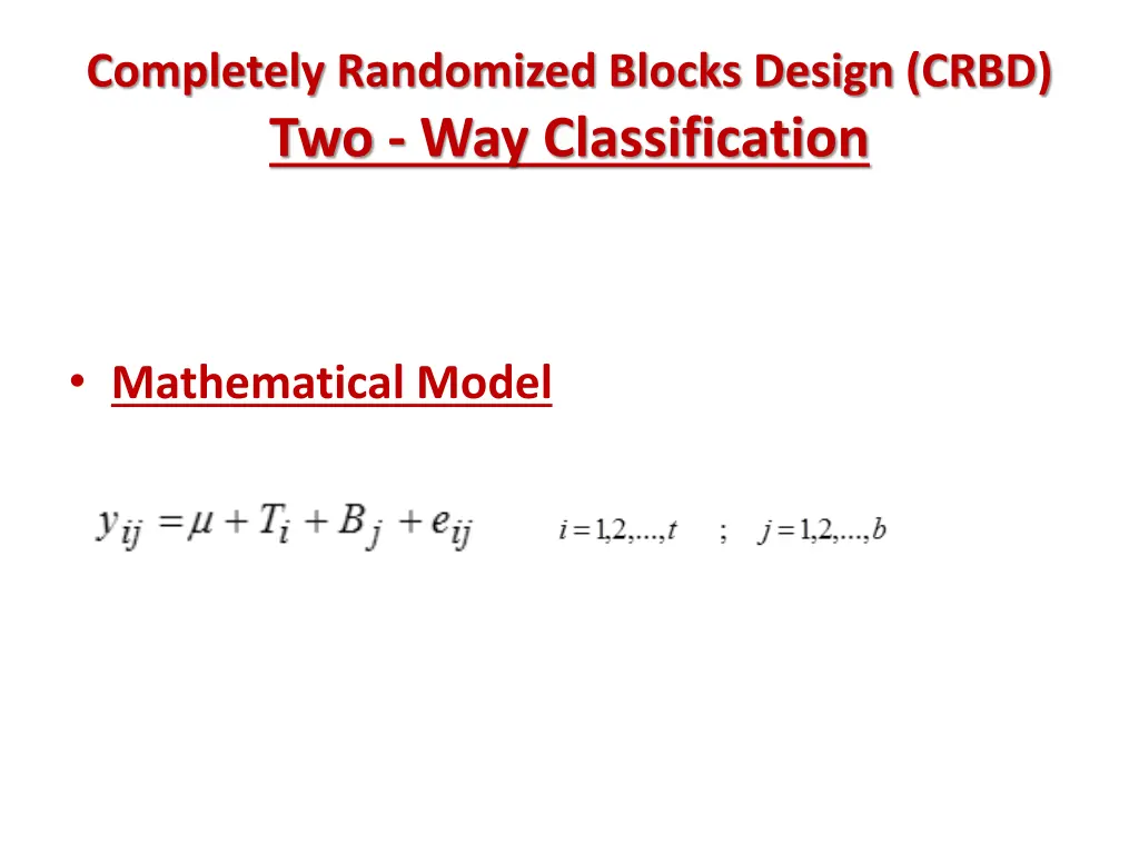 completely randomized blocks design crbd