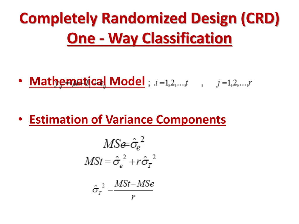 completely randomized design