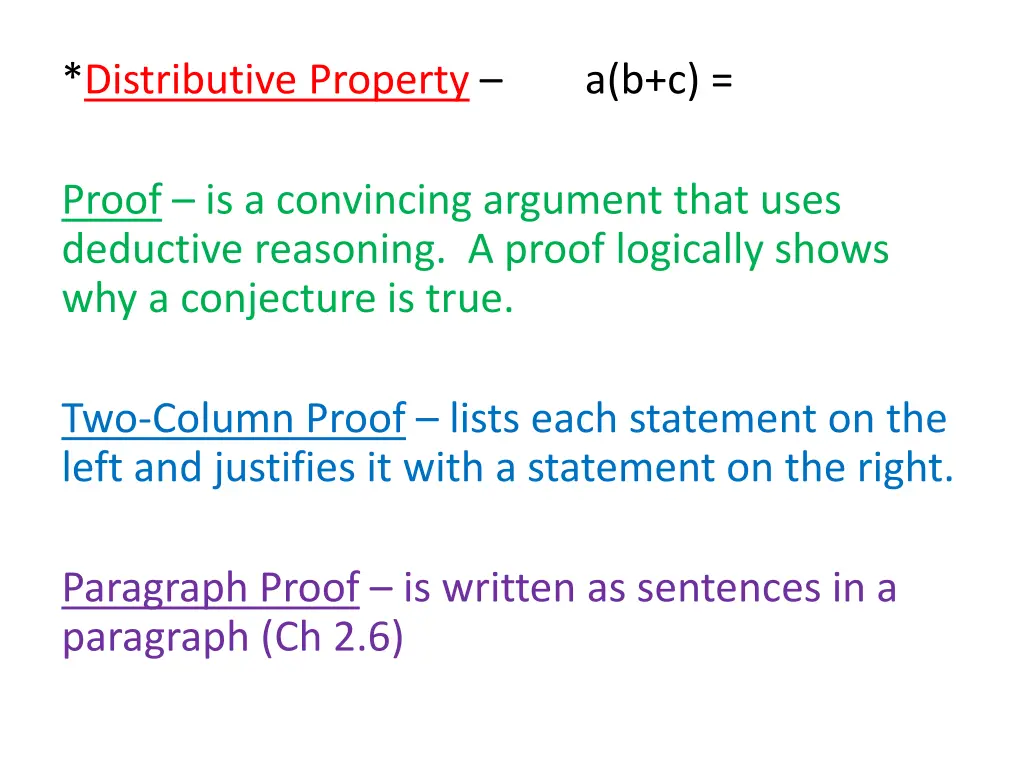 distributive property