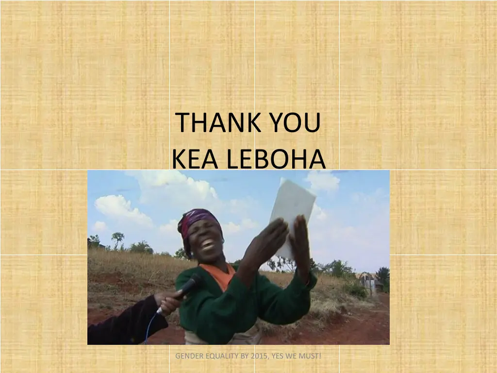thank you kea leboha