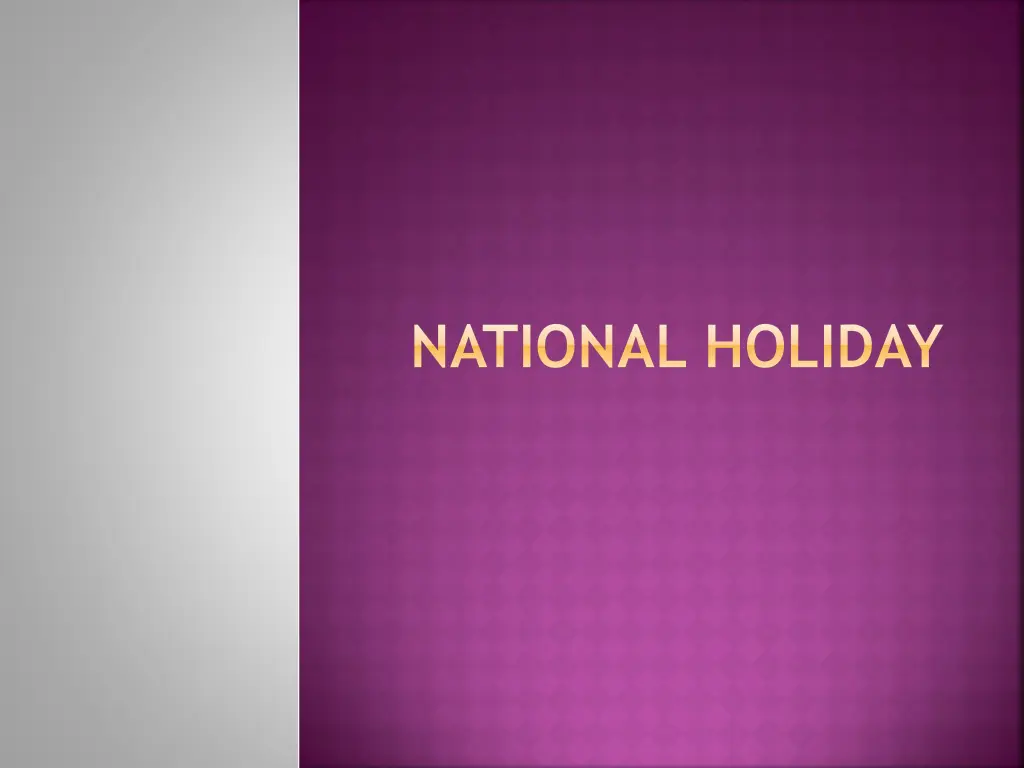 national holiday