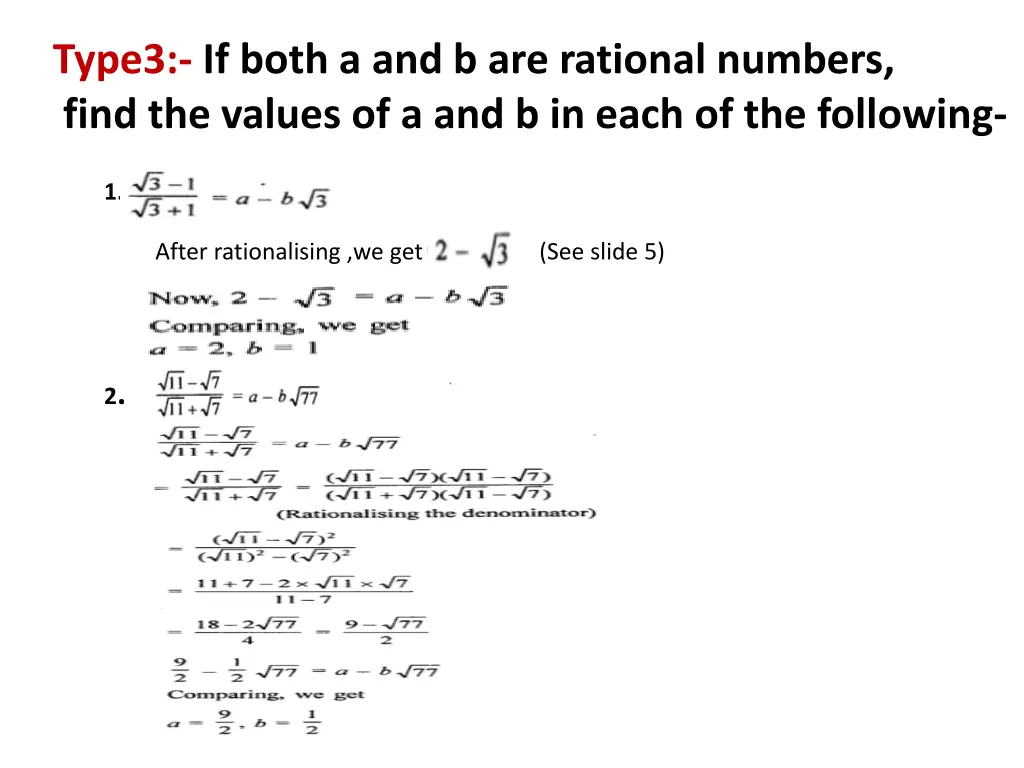 type3 if both a and b are rational numbers find